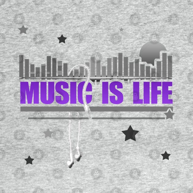 Music is Life by tatzkirosales-shirt-store